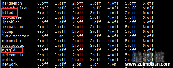 centos把http、mysql等加入开机启动